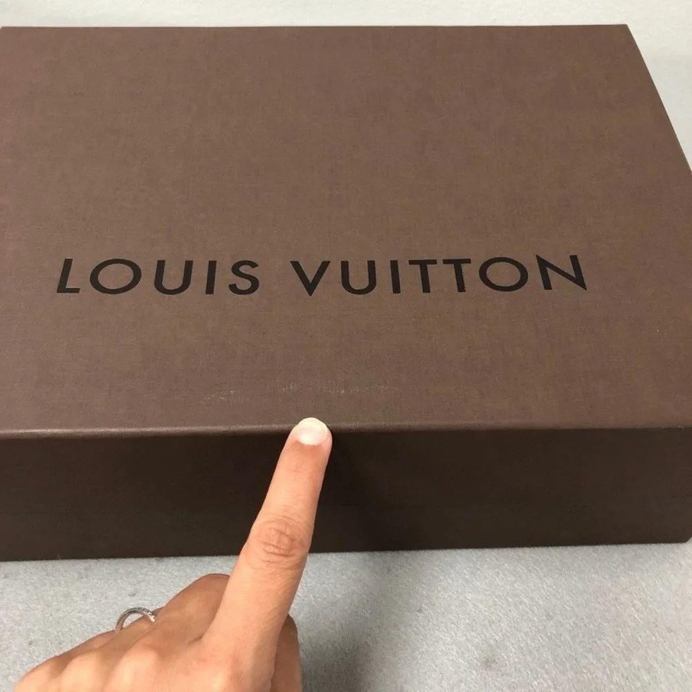 Louis Vuitton Shoe Box and Dust Bag Brown Yellow Packaging Set 13.25x9.5x4.5